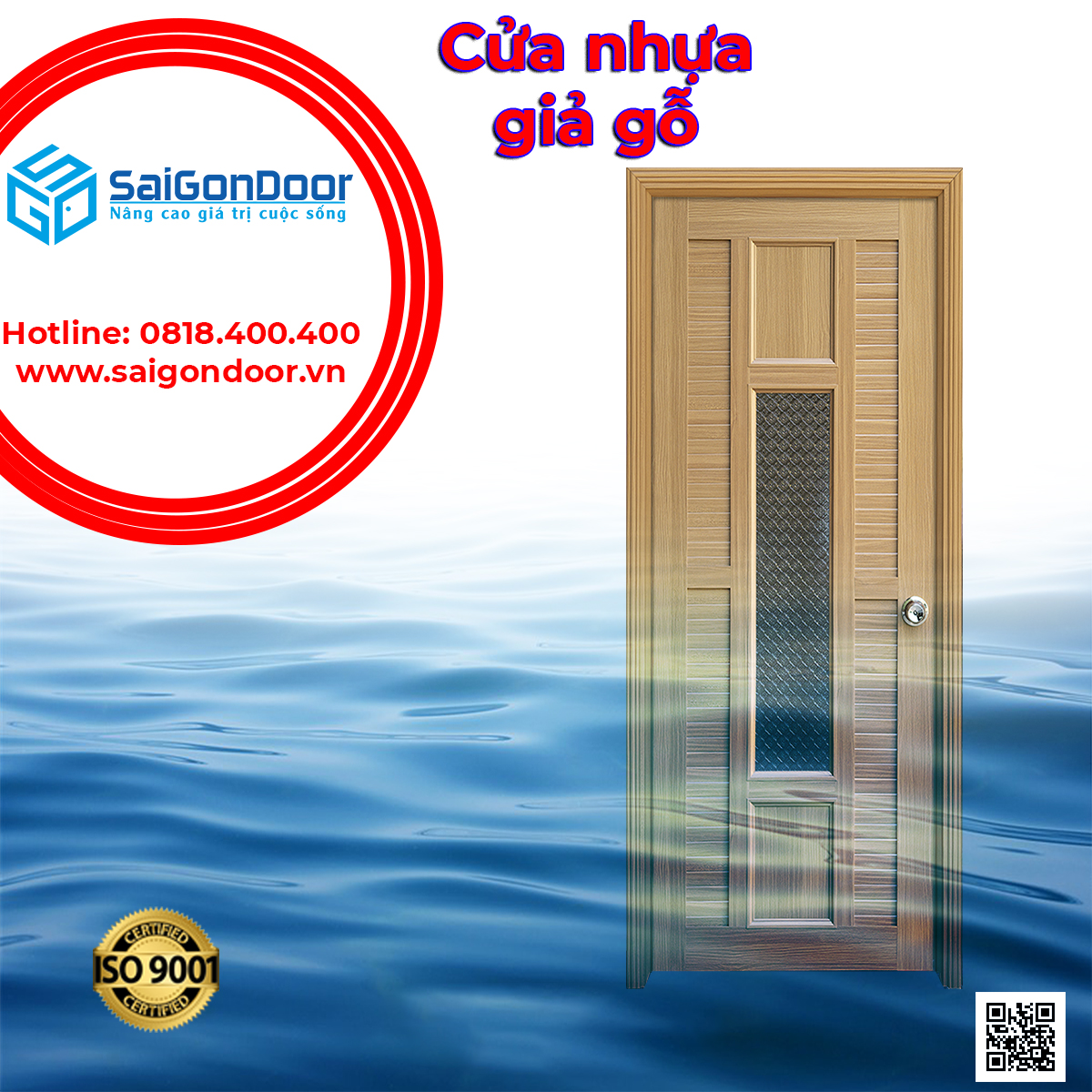 Mẫu cửa nhựa giả gỗ chịu nước đẹp SaiGonDoor